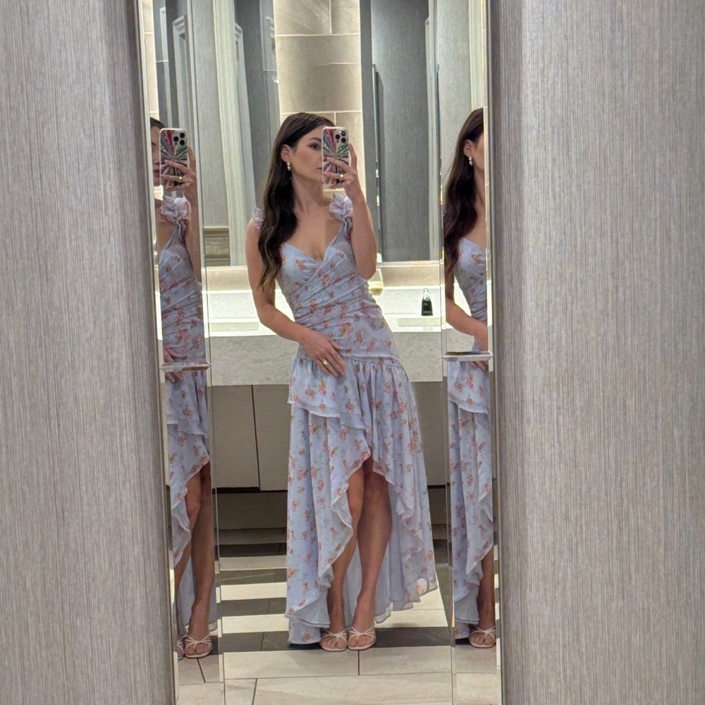 NWT | Abercrombie & Fitch Floral High Low Maxi Dress XS Tall Wedding Guest